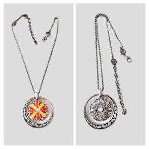 Brighton pendant with a reversible design.  Roll chain with 2 inch extension